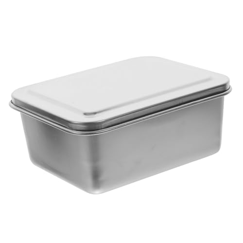 Holibanna 1 Juego molde para pasteles de acero inoxidable cajas almacenaje cajas de almacenaje bandeja para hornear cuadrada moldes sarten parrilla bandeja para hornear de acero inoxidable