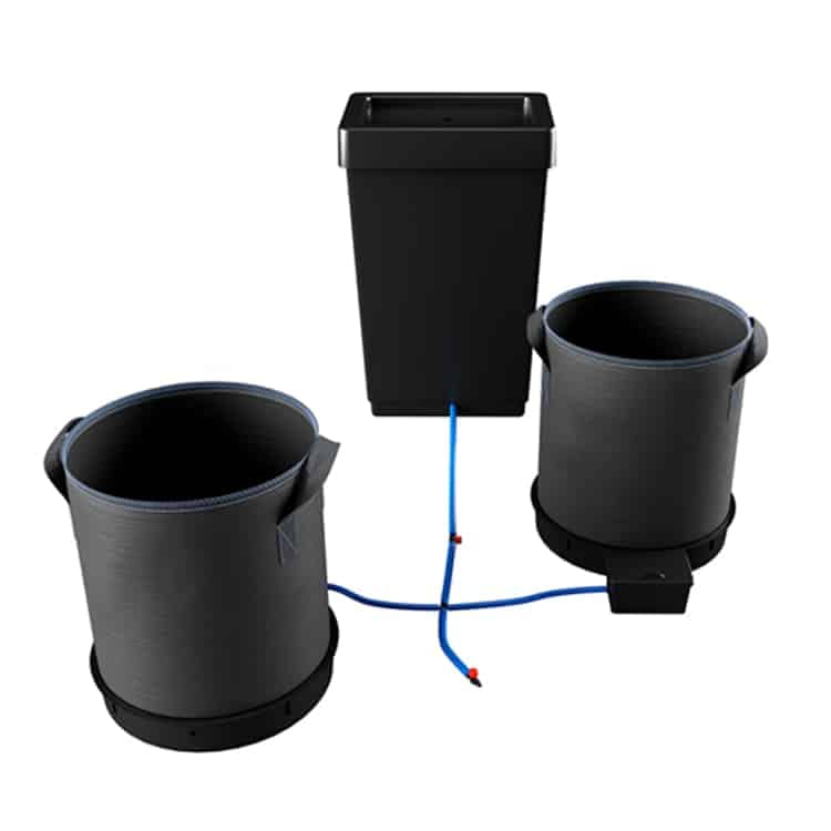 2 Pot XXL System with 13 Gallon Pots and 12.4 Gal Tank - Self-Watering, Gravity-Fed System (2Pot - 13 Gallon - 12.4 Gallon Tank) Indoor, Black