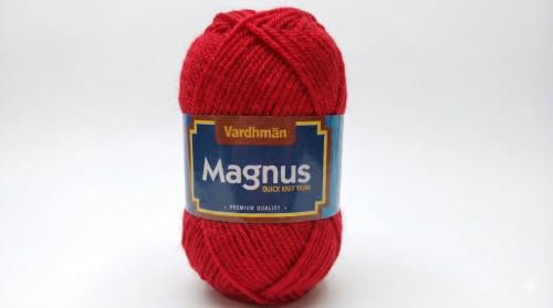 Image of Vardhman Magnus Knitting Yarn 100% Acrylic Bulky 4Ply Yarn (Pack of 1 Ball - 100g) - Knitting & Crochet Yarn for Winter Sweaters, Scarves, Blankets | Hypoallergenic, Hand Wash - Dark Red