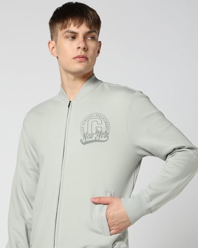 Image of Gap Men Stylised Full Sleeves Collared Cotton Blend Sweatshirt