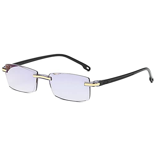 Image of AUGEN Blue Block Rimless Reading Glasses Gold Clear Unisex Free Size Power (+1.00, Pack Of 1)