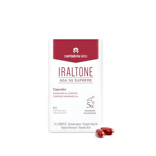 Cantabria Labs - Iraltone AGA 5α Supreme - 60 Cápsulas - Formulado para el manejo de la caída capilar crónica severa - Complemento alimenticio - Sin Gluten y Lactosa