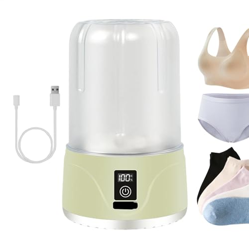 Underwear Washing Machine, Portable Laundry Machine, Portable Clothes Washing Machine, Small Laundry Machine, Adjustable Cleaning Modes, Rechargeable for Home, Apartment, Dormitory, Hotel