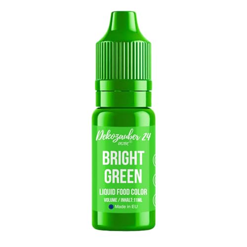 Dekozauber24 Green food colouring - 11 ml highly concentrated and food-safe liquid food colouring for cakes drinks fondant & more - vegan sugar free and taste neutral