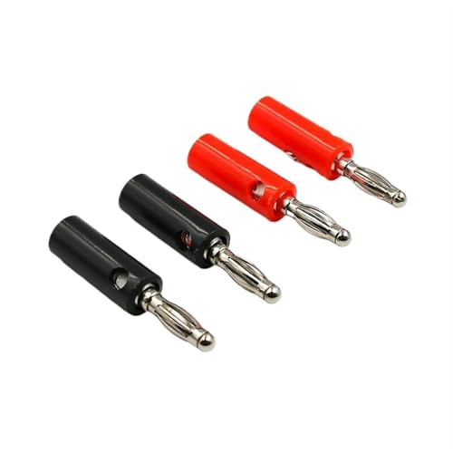 Conector banana de 4mm rojo J072 macho hembra para evitar cortocircuitos en fuentes de alimentación 2