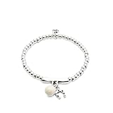 UNO de 50 Pulsera Bañadas En Plata De Ley Y Cristal De Murano Marfil Y Herradura