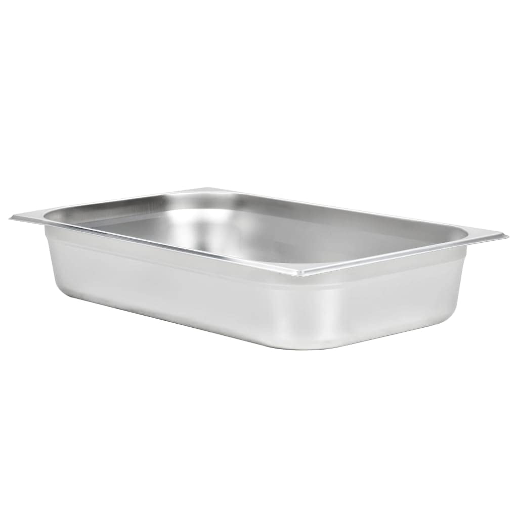 Mangloder - Contenedores de gastronomía (4 unidades, GN 1/1, 100 mm, acero inoxidable, apilables, 530 x 325 x 100 mm, 14 L, para buffet, catering, gastronomía, bain marie, chafing, dish, restaurante