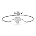 Price comparison product image Philip Jones Silver Plated Pave Heart Friendship Bracelet Created with Zircondia® Crystals