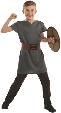 fun shack Kids Saxon Boy Costume - Medieval Knight Outfit for Boys - Perfect for Halloween, Dress Up, and Parties