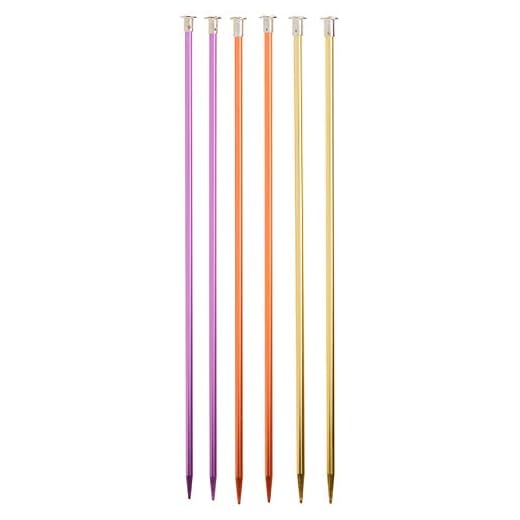 Boye Anodized Aluminum Metal Knitting Needle Set, 6pc, US Sizes 6'' - 8''