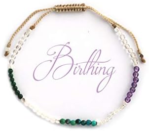 BALIPURA - Birthing Aura Bracelets for Women - 2mm "SMALL BEADS" Crystals, Quartz & Solid 925 Silver Beads - Natural Stones Wristlet, for Inner Calmness, Manifestation & Creativity