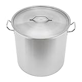 Stainless Steel Pot, 100QT Large Stock Pot with Lid, Commercial Kitchen Cooking Pot Cookware with Handle, Compatible with Induction Cooker or Gas Stove, Suitable for Cooking Stews, Soup, Sauce