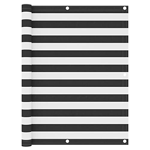 Brise-vue pour balcon en tissu Oxford anthracite avec œillets