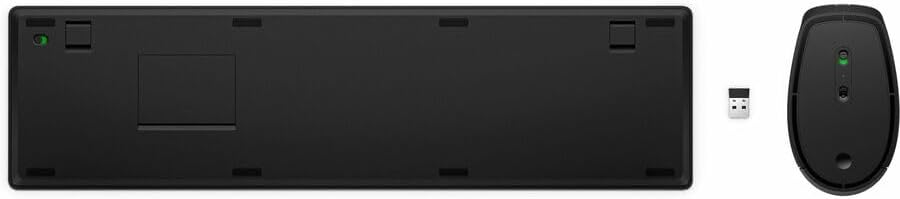 HP 655 Keyboard & Mouse - USB Type A Plunger Wireless Keyboard - English (Canada), English (US) - USB Type A Wireless Mouse - Mute, Dictation, Emoji Hot Key(s) - Symmetrical - AA, AAA - Compatible wit