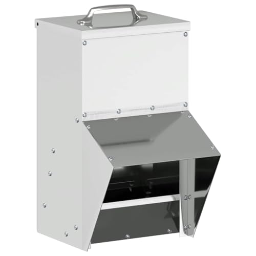 vidaXL Kip voerbak Zilver 20 x 25 x35 cm Gegalvaniseerd staal, Tuin- en terrasontwerpen, modern, duurzaam meubilair voor buitenruimtes, oase voor ontspanning en samenzijn