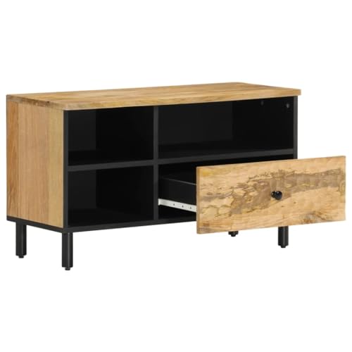 Mueble TV madera maciza artesanal en madera de mango resistente 3