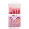 MODA Tie Dye, 5pc Full Face Makeup Brush Set, Includes - Blush, Complexion, Shadow, Crease, Liner Brushes, Calming Coral