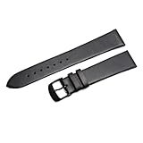 ACTINPANT 1 cinturino for orologio da 20 mm, 18, 22, in pelle, sottile e liscio, adatto for smartwatch(Black-BK,12mm)