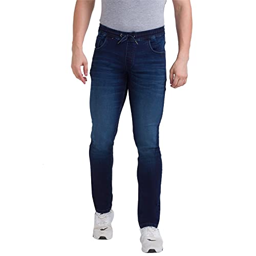 Image of Parx Cotton Dark Blue Denim Jeans for Men