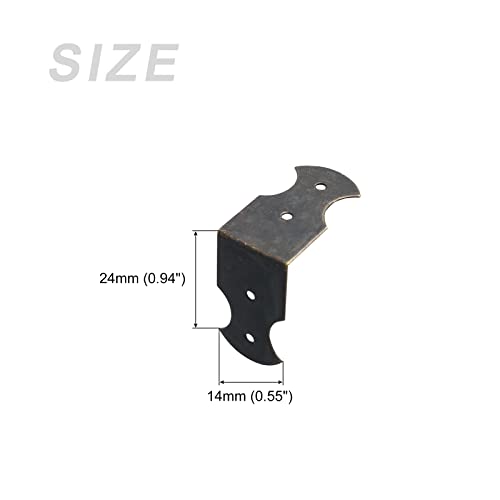 Image of METALLIXITY Box Corner Protectors Decorative(24mm /0.94 inch) 20Pcs, Metal Wood Case Edge Guard - for Furniture Table Wood Case, Bronze