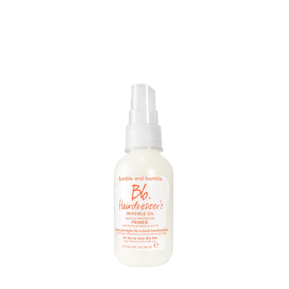 Bumble and bumble. Hairdresser's Invisible Oil Heat/UV Protection Leave-In Conditioner Hair Primer | Hydrating  Anti Frizz  Color Safe | Straight  Coily | With Argan Oil + Coconut Oil  60 ml