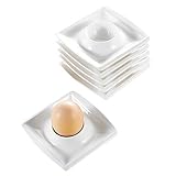 eierständer antik SCHÖNE EIERBECHER AUS HOCHWERTIGEM PORZELLAN IN LEICHT CREMEWEIß | Handgefertige Porzellanprodukte mit sehr schöner hochwertiger Optik, beinhaltet 6 Stück je 4 Zoll / 10x10x2,5cm Eierbecher.