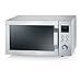 SEVERIN Microondas con grill y convección 3 en 1, microondas digital para descongelar, cocinar y calentar, microondas eléctrico con plato giratorio, acero/plateado, MW 7753