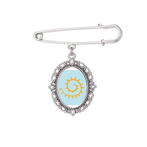 Broche soleil vigne peinte à la main avec clips pour robe chemise et châle taille M