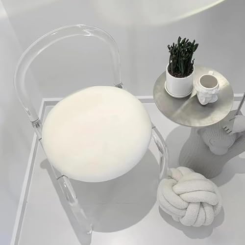 Taburete de maquillaje acrílico fácil de instalar con soporte para tocador 7