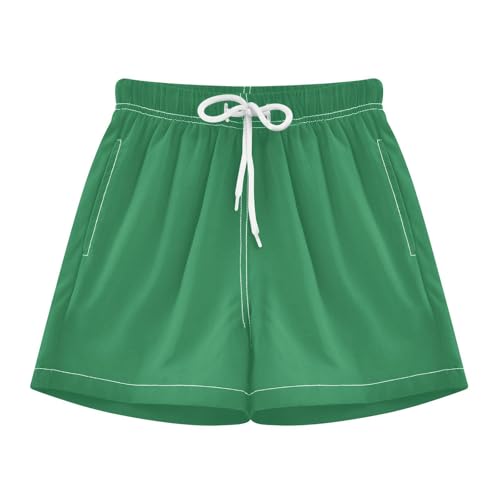 GuoChe Boys Beach Shorts Youth Quick Dry Youth Boys Athletic Shorts Double Layer Seagreen