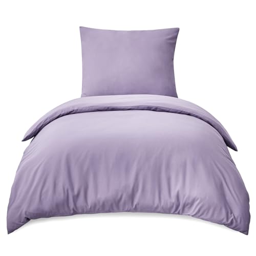 RUIKASI Bettwäsche 155x220 Lavendel 2teilig - Hell Violett Mikrofaser Bettwäsche-Sets Oeko-TEX… – Ansicht 1