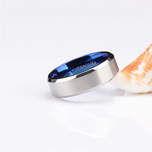 Anillo de boda de titanio de 6 mm para hombre en joyería bicolor 2