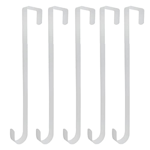 Meng Zhi AO 5 PCS Heavy Duty Black Pool Fence Hook Pool Pole Hanger Garden Plant Fence Hook for Swimming Pool Garden Equipment Bird Feeder Basket Planters (White)