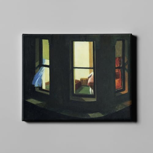 Cuadro de galería Ventana nocturna de Edward Hopper, lienzo impreso mediano