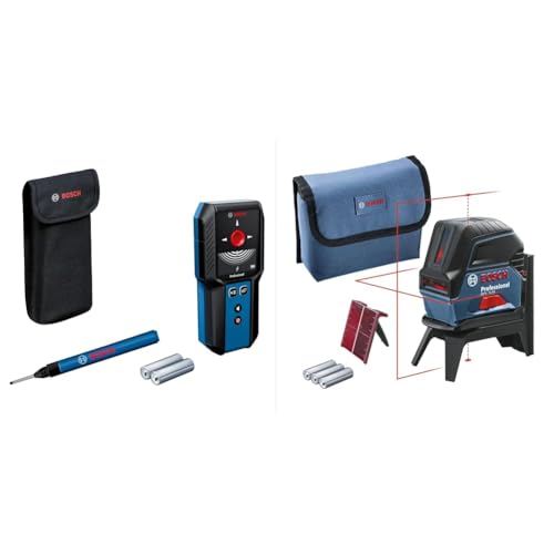 Bosch Professional Ortungsgerät GMS 120-27 (Ortet nicht-magnetisches Metall, magnetisches Metall, Spannungsleitungen, Holz) & Kreuzlinienlaser GCL 2-15 (bis zu 15 m, 3x AA,RM 1, Laserzieltafel) Bosch Professional Ortungsgerät GMS 120-27 (Ortet nicht-magnetisches Metall, magnetisches Metall, Spannungsleitungen, Holz) & Kreuzlinienlaser GCL 2-15 (bis zu 15 m, 3x AA,RM 1, Laserzieltafel)