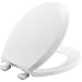 Bemis 100EC000 Plastic Round Toilet Seat with Easy Clean and Change Hinges, White