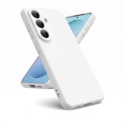 Image of LIRAMARK Liquid Silicone Soft Back Cover Case for Samsung Galaxy S26 5G| Soft Micro-Fibre Lining Inside | Camera Protection Bump (White)