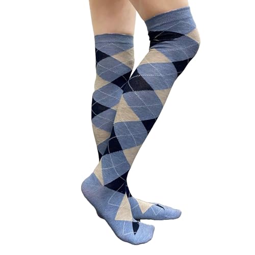 Image of COUVER Women's Thigh High /Over Knee Fashion Argyle Socks, Medium, 1 Pair