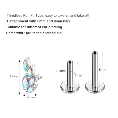 G23 Titanium Flat Back Earrings Studs 16g F136 Implant Grade Titanium Labrets Press Fit Threadless Push In Dainty Cartilage Helix Conch Lobe Lip Tragus Piercing Jewelry2