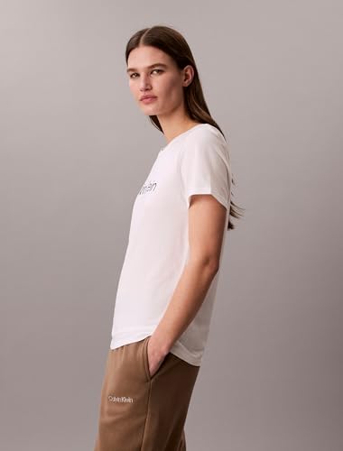 Calvin Klein Women's Performance Cotton Modal Logo Tee Classic White - image 5