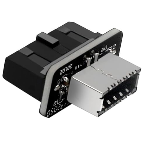 WLGQ Adaptador USB 3.0 de 19 pines a USB 3.2 tipo E, convertidor de placa base interna, puerto tipo C del panel frontal, color negro