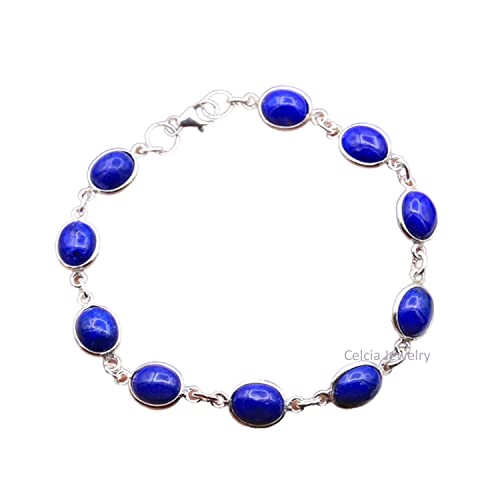 Bracciale in argento sterling 925 solido per donna e uomo, bracciale in onice nero naturale con pietra preziosa Bracciale artigianale unico per lei o per lui