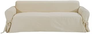 Classic Slipcovers Brushed Twill Sofa Slipcover, Natural - coolthings.us
