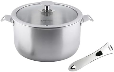 Metier D0082 On&Off 22cm Tri-Ply Stainless Steel Casserole pan with Detachable Handle Pot, 4 liters