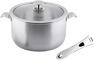 Metier D0082 On&Off 22cm Tri-Ply Stainless Steel Casserole pan with Detachable Handle Pot, 4 liters