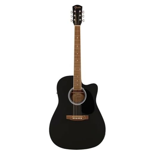 Fender FA-25CE Alternative Series Guitarra Dreadnought Acústica Eléctrica, Guitarra para Principiantes, con 2 Años de Garantía, Incluye Afinador Incorporado y Controles de Volumen y Tono a Bordo,Negro