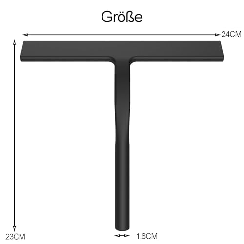 Silikon Bad Abzieher Dusche 24CM In Der Breite Fensterabzieher Glasabzieher Dusche Abzieher Für Dusche Duschabzieher Schwarz Flitsche Für Dusche Für Glas, Spiegel, Fenster, Fliesen
