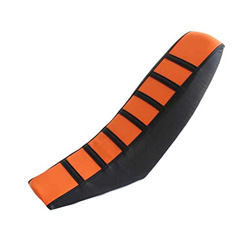 Housse de selle de moto tout-terrain universelle en PVC souple durable antidérapant rayé coussin épais pour moto hors-route Yamaha pour Honda, orange