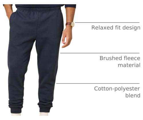 Image of Amazon Essentials Men's Relaxed Fit Fleece Joggers Sweatpants with Drawstring Waist, Tapered Leg, Ribbed Cuffs, Brushed Interior