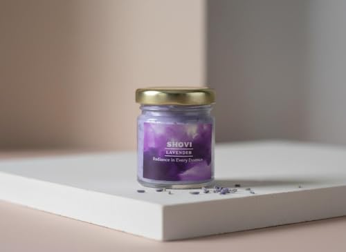 Image of Lavender Scented Candle in Glass Jar | Long-Lasting Aromatherapy Fragrance Candle for Home, Bedroom, Living Room, Yoga, Meditation & Gifting | Decorative Jar Candle